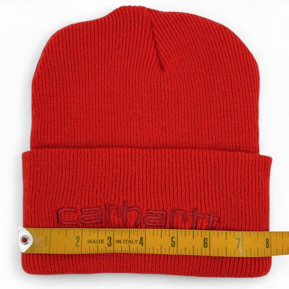 Carhartt Men's Knit 3M Insulated Logo Graphic Cuffed Beanie Red Barn OS - Picture 7 of 8